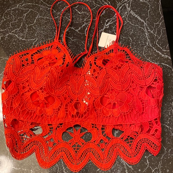 New Anthropologie The Viviette Lace Bra Top light red size M or L ⭐️⭐️⭐️ - Picture 7 of 16